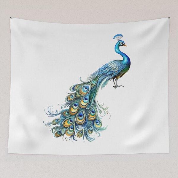 Item preview, Peacock Graphic Gorgeous with Magnificent Feathers Watercolor Menagerie A Celebration of Animals in Every Form  designed and sold by dcohea.