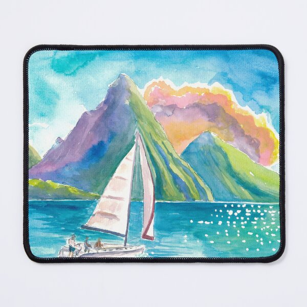 Item preview, Caribbean Sailboat Regatta with Saint Lucia Pitons designed and sold by artshop77.