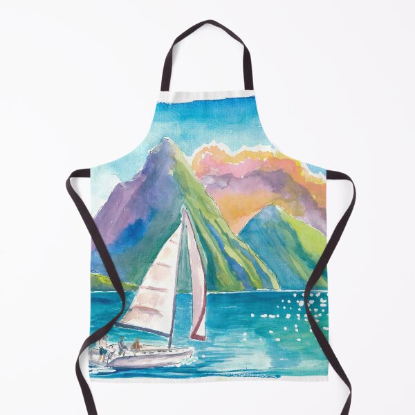 Item preview, Caribbean Sailboat Regatta with Saint Lucia Pitons designed and sold by artshop77.