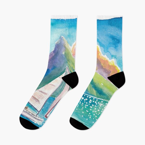 Item preview, Caribbean Sailboat Regatta with Saint Lucia Pitons designed and sold by artshop77.