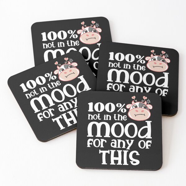 Item preview, Not in the mood - cute cow pun designed and sold by EvergreenWhimsy.