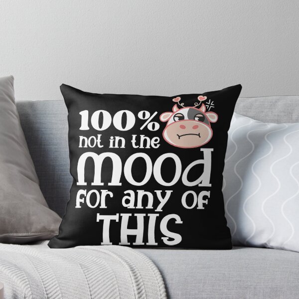 Item preview, Not in the mood - cute cow pun designed and sold by EvergreenWhimsy.