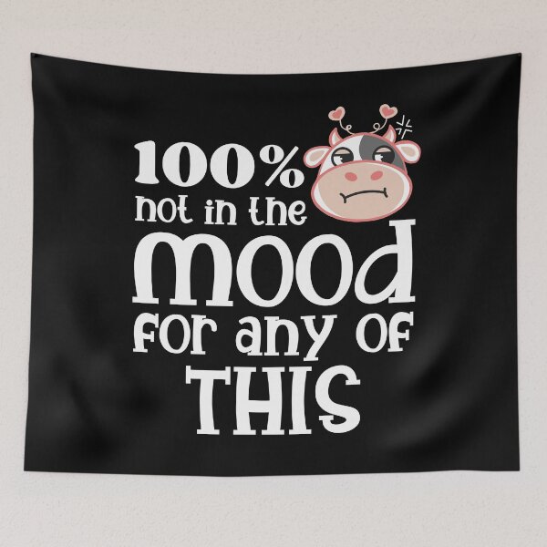 Item preview, Not in the mood - cute cow pun designed and sold by EvergreenWhimsy.