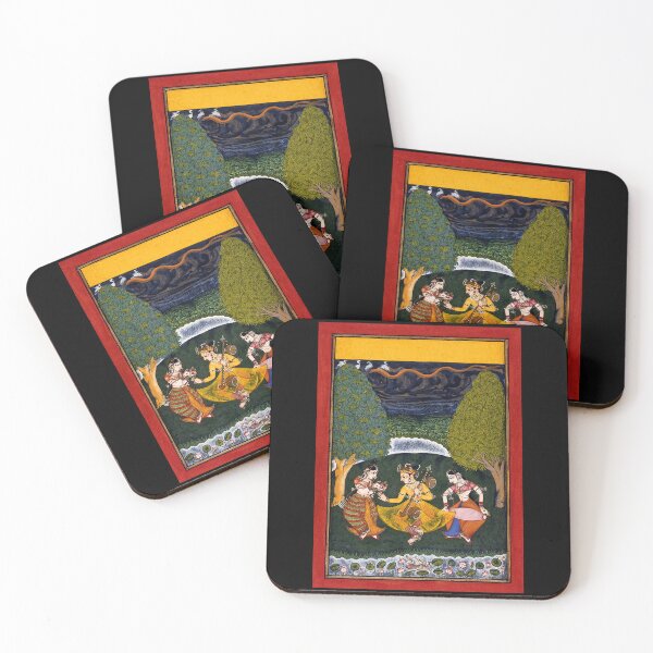 Item preview, Prince Dances With Female Musicians Ragamala 1740 India Rajasthan designed and sold by RocketshipRetro.