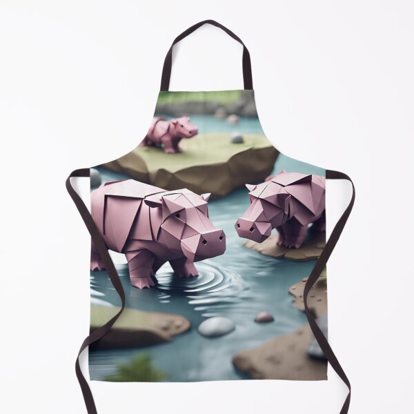 Item preview, Origami Art - Hippo Harmony: River Playtime Delight designed and sold by ArtfulFolds.