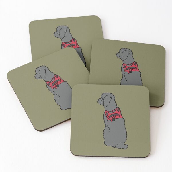 Item preview, silver poodle on khaki designed and sold by Eastspacebubble.