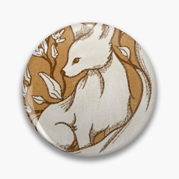 Artikelvorschau, Mythologische Kreatur Kitsune, Weißer Fuchs in Blumen entworfen und verkauft von Cr320.