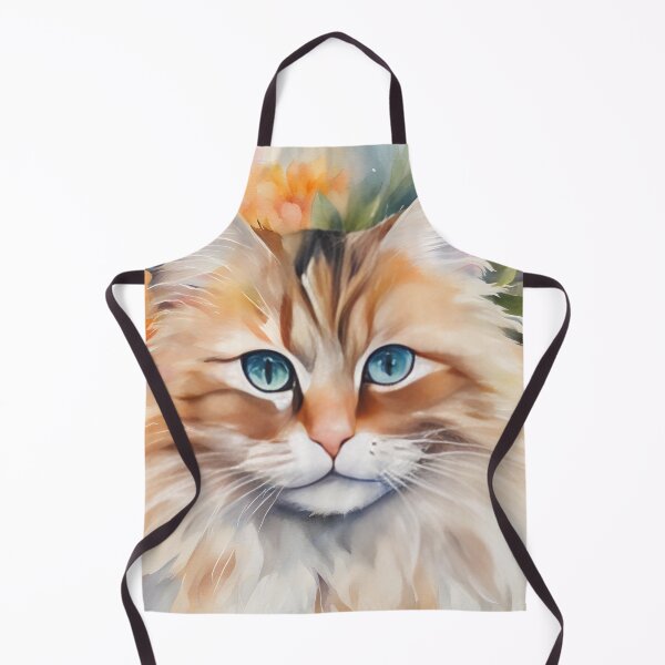 Item preview, Blue Eyed Fluffy Cat with Flowers designed and sold by CalmnessbyChoice.