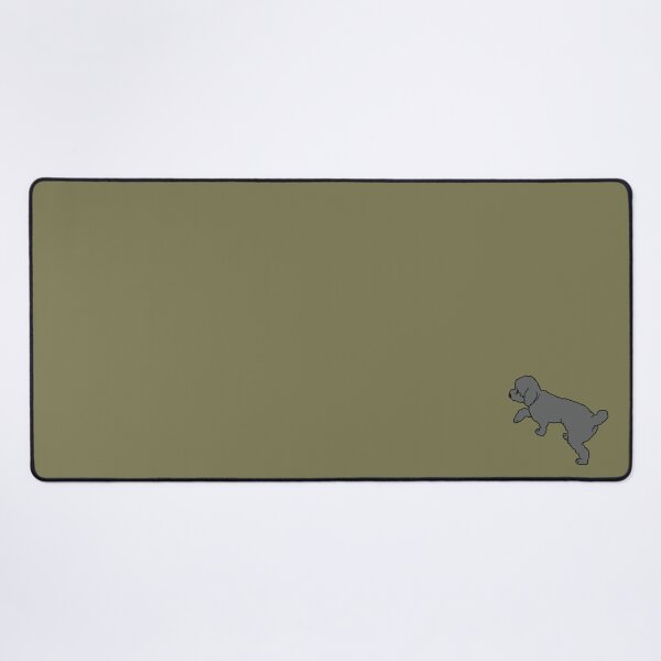 Item preview, silver walking poodle2 on khaki designed and sold by Eastspacebubble.