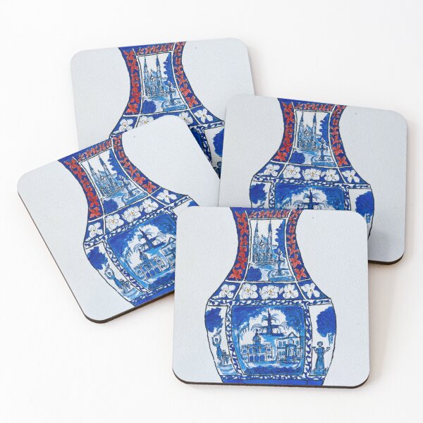 Item preview, Blue. Red, and White Chinoiserie Vase designed and sold by LadyLancaster.