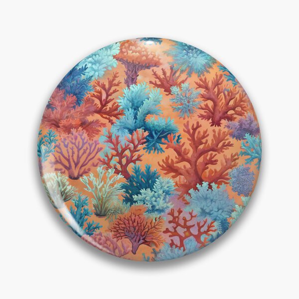 Artikelvorschau, Grandmillennial Coral Reef – Mohnrotes und blaugrünes Design entworfen und verkauft von bearslover.