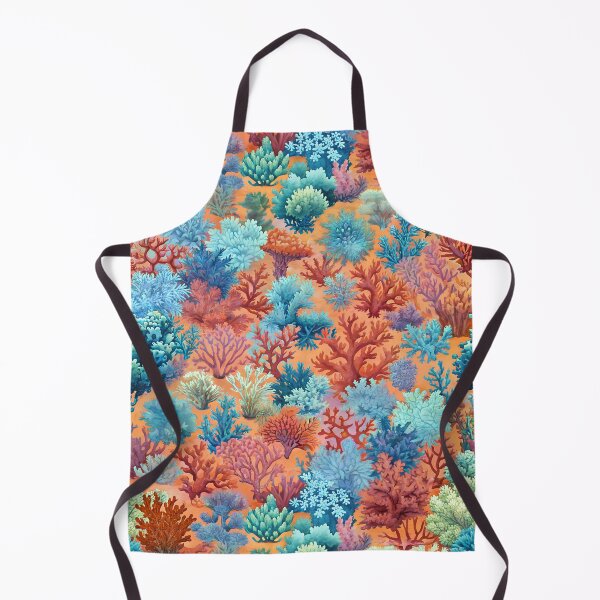 Artikelvorschau, Grandmillennial Coral Reef – Mohnrotes und blaugrünes Design entworfen und verkauft von bearslover.