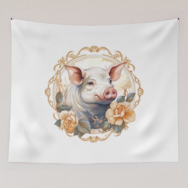 Item preview, Boho Pig Graphic Watercolor Menagerie A Celebration of Animals in Every Form  designed and sold by dcohea.