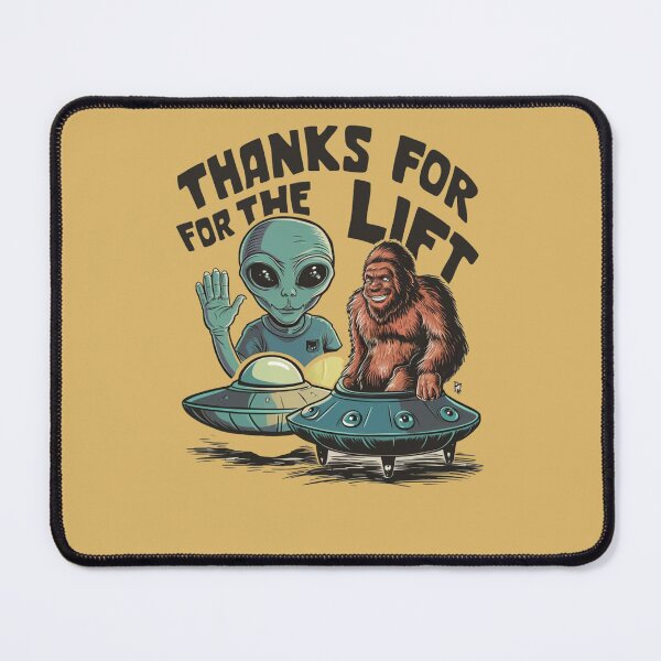 Item preview, UFO parked Bigfoot getting out. "Thanks for the lift" designed and sold by 123ks.