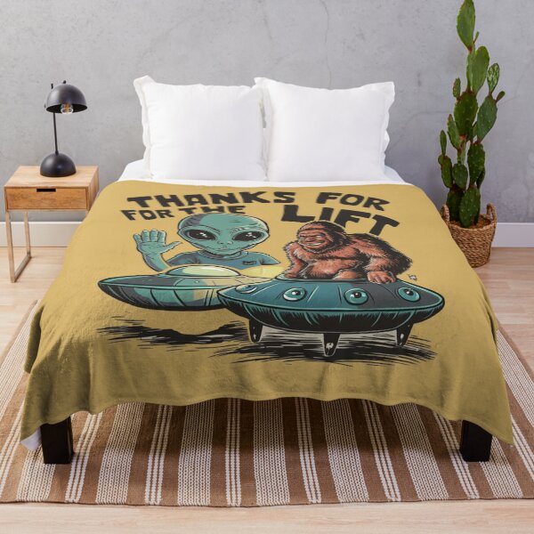 Item preview, UFO parked Bigfoot getting out. "Thanks for the lift" designed and sold by 123ks.