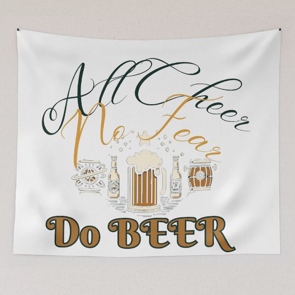 Item preview, All Cheer No Fear Do Beer- Minimalism Retro Beer Lover Art designed and sold by Wolvescreate.