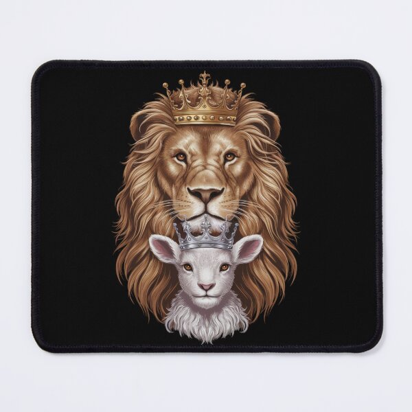 Item preview, Majestic lion and lamb, each adorned with their respective royal crowns. designed and sold by 123ks.