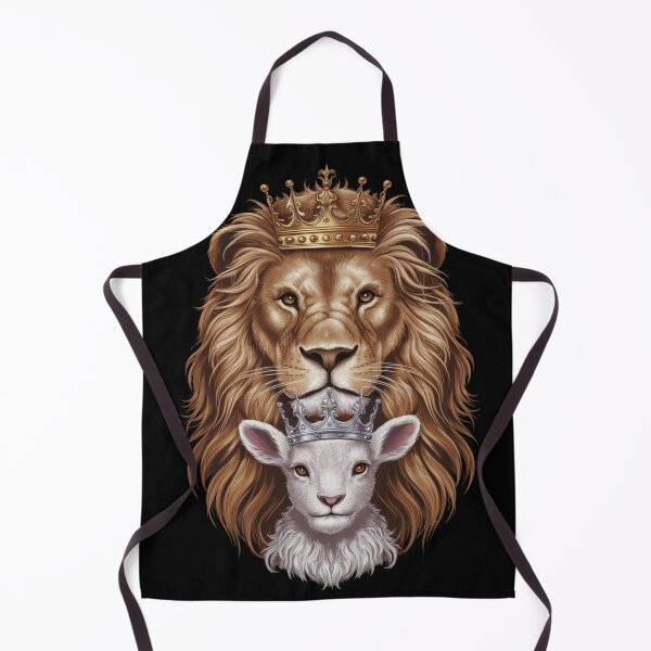 Item preview, Majestic lion and lamb, each adorned with their respective royal crowns. designed and sold by 123ks.