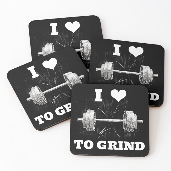 Item preview, I LOVE / HEART TO GRIND, White Lettering White Heart Barbell Design designed and sold by Primal Pump Co LTD.
