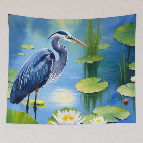 Item preview, Heron Lotus Pond designed and sold by TeeARTHY.