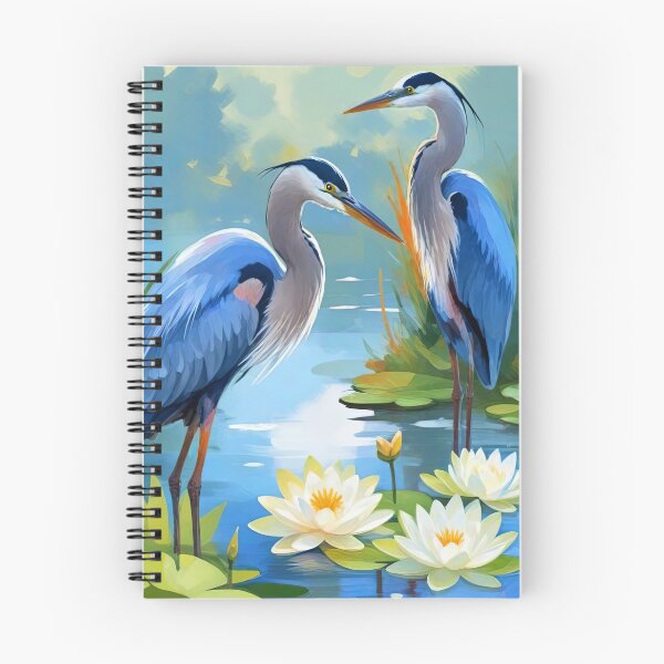 Item preview, Blue two herons  Lotus Pond | Great Blue Heron  designed and sold by TeeARTHY.