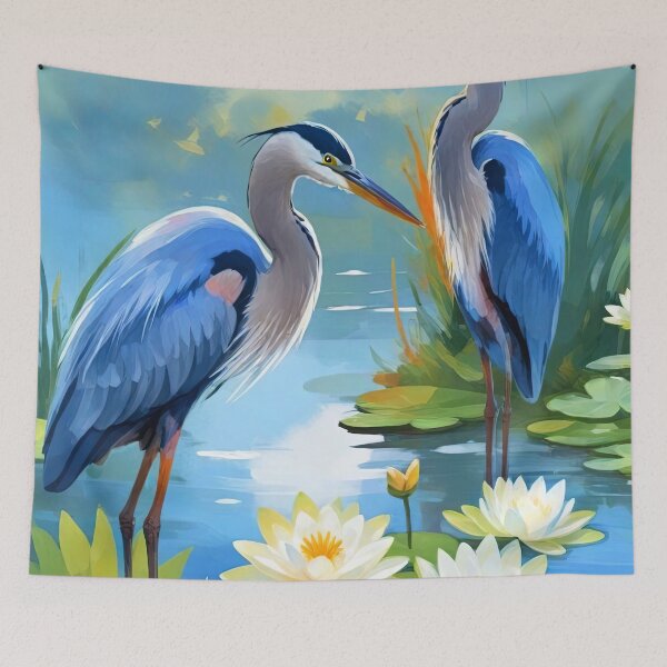 Item preview, Blue two herons  Lotus Pond | Great Blue Heron  designed and sold by TeeARTHY.
