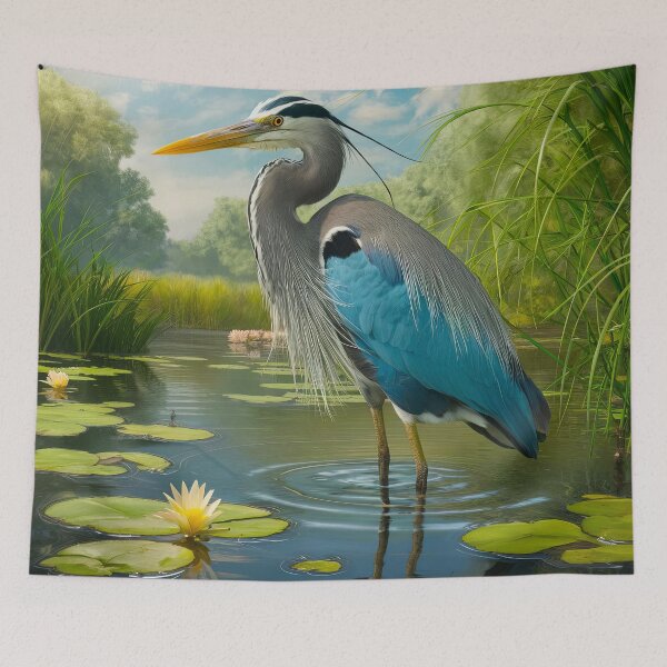 Item preview, Heron Lotus Pond | Great Blue Heron  designed and sold by TeeARTHY.