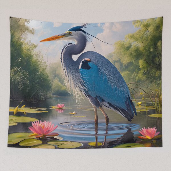 Item preview, Heron Lotus Pond | Great Blue Heron  designed and sold by TeeARTHY.