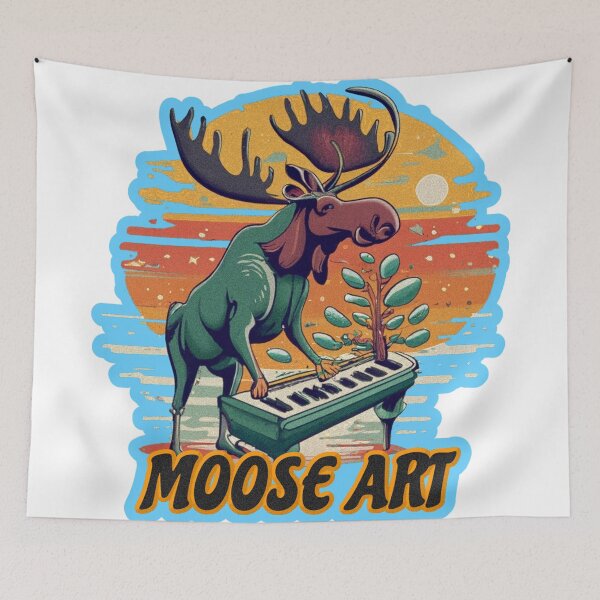 Item preview, moose playing a piano designed and sold by jnsmerchstore.
