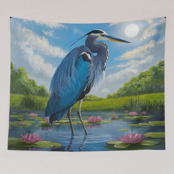 Item preview, Heron Lotus Pond Sun | Great Blue Heron  designed and sold by TeeARTHY.