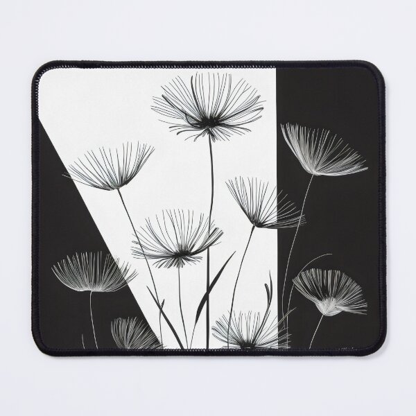 Item preview, Black And White Field Flowers, Delicate Illustration, BW Botanical Design, minimal Art, designed and sold by WatermelonPink.