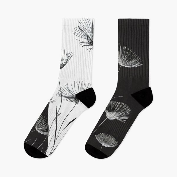 Item preview, Black And White Field Flowers, Delicate Illustration, BW Botanical Design, minimal Art, designed and sold by WatermelonPink.