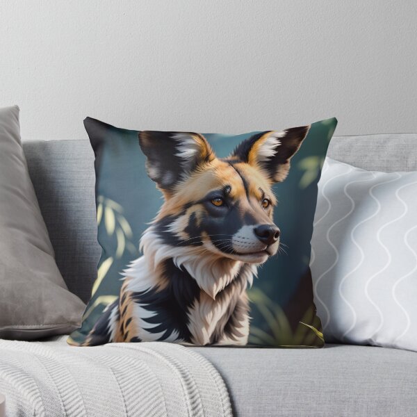Item preview, Cute African Wild Dog In The Jungle designed and sold by TheArtOfPat.