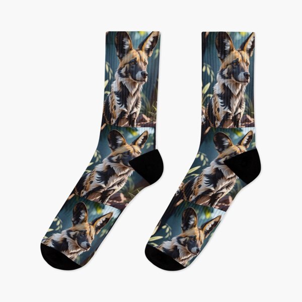 Item preview, Cute African Wild Dog In The Jungle designed and sold by TheArtOfPat.