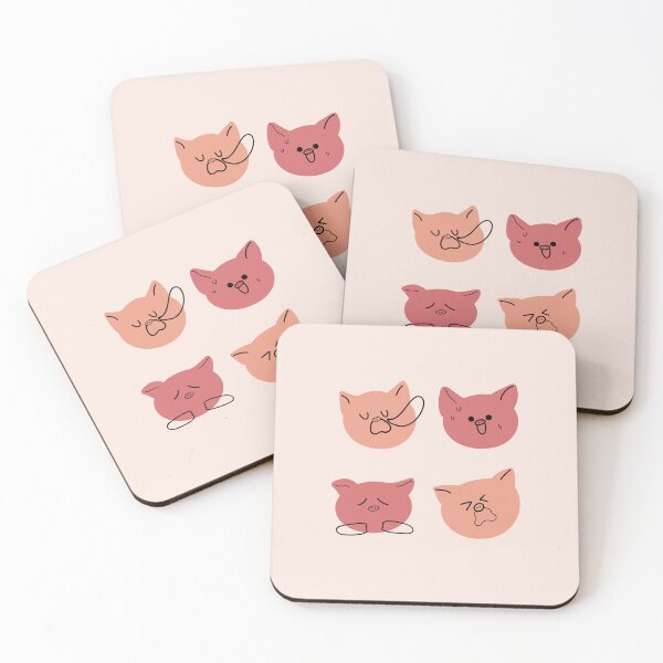 Item preview, Set of Silly Pig Faces - Cartoon Clipart with Funny Expressions | Pink Pastel designed and sold by RM-Journey.