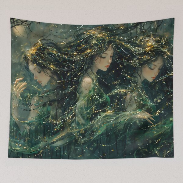 Item preview, Group of Water Fairies Dancing Through Sparkling Waves on Canv designed and sold by Art.Fusion.Studio.