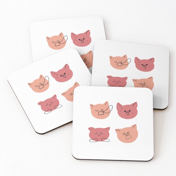 Item preview, Set of Silly Pig Faces - Cartoon Clipart with Funny Expressions | Pink Pastel designed and sold by RM-Journey.