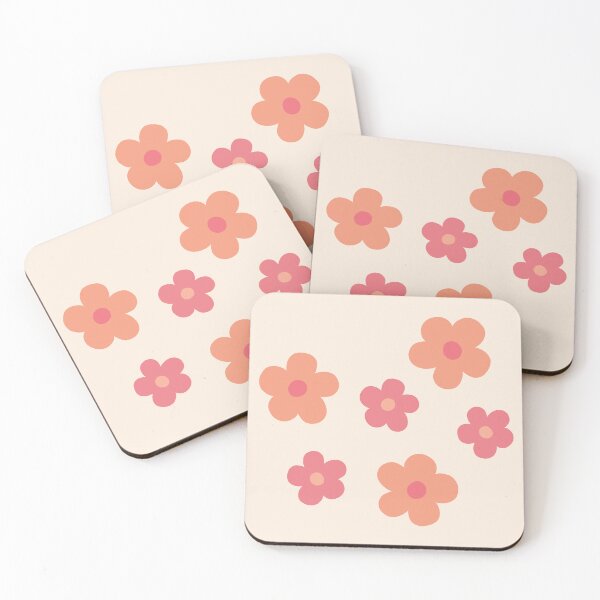 Item preview, Retro Pink and Orange Flowers designed and sold by CreativeDraws42.