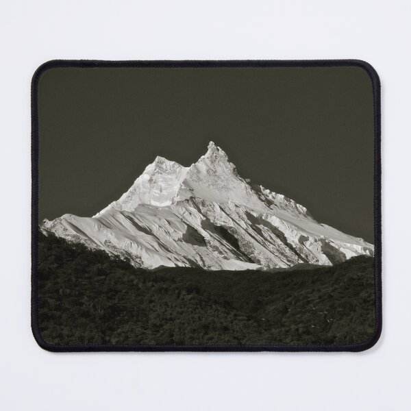 Item preview, Snowcapped Mountain in black-white | Manaslu | Nepal Travel Photography designed and sold by ShotsByLau.