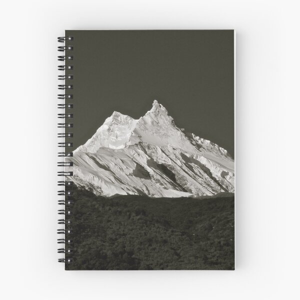 Item preview, Snowcapped Mountain in black-white | Manaslu | Nepal Travel Photography designed and sold by ShotsByLau.