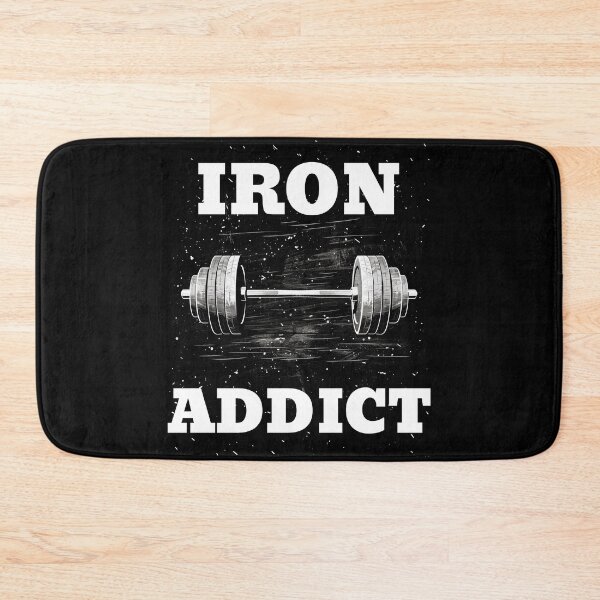 Item preview, IRON ADDICT, White Lettering Barbell Design designed and sold by Primal Pump Co LTD.