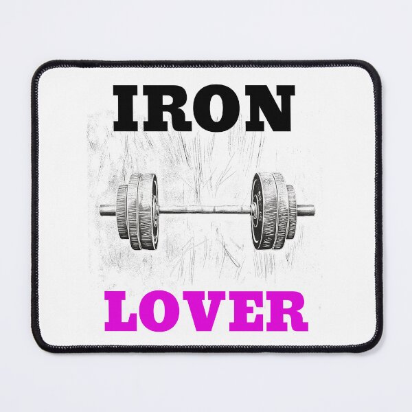 Artikelvorschau, IRON LOVER und Langhantel, Langhanteldesign mit schwarzem und rosa Schriftzug entworfen und verkauft von Primal Pump Co LTD.