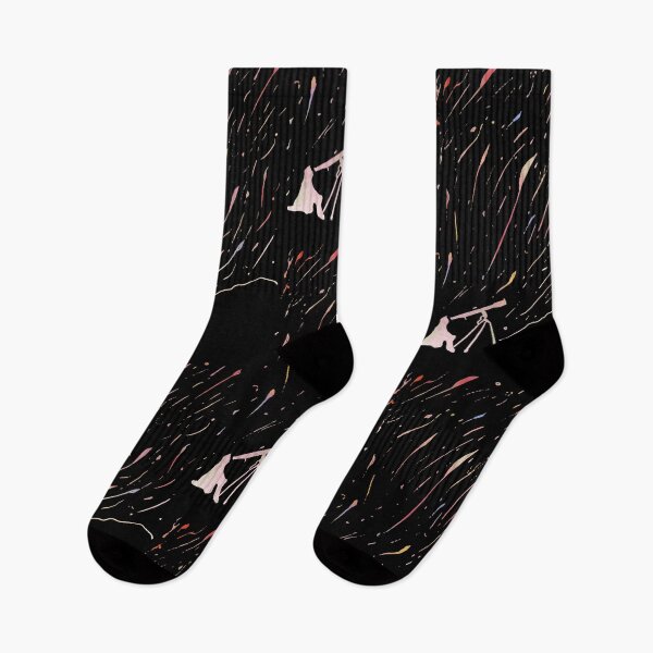Item preview, Colourful Meteor Shower Linocut designed and sold by louweasely.