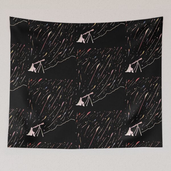 Item preview, Colourful Meteor Shower Linocut designed and sold by louweasely.