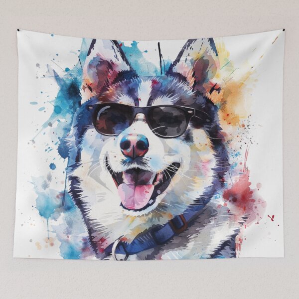 Item preview, Husky con gafas de sol designed and sold by SociallyRemoved.