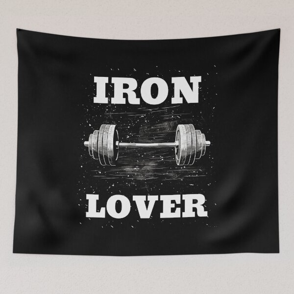Item preview, IRON LOVER and Barbell, White Lettering Barbell Design designed and sold by Primal Pump Co LTD.