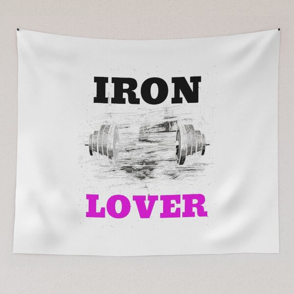Item preview, IRON LOVER and Barbell, Black and Pink Lettering Barbell Design designed and sold by Primal Pump Co LTD.