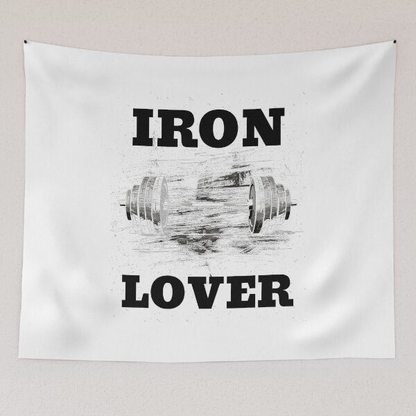 Item preview, IRON LOVER and Barbell, Black Lettering Barbell Design designed and sold by Primal Pump Co LTD.