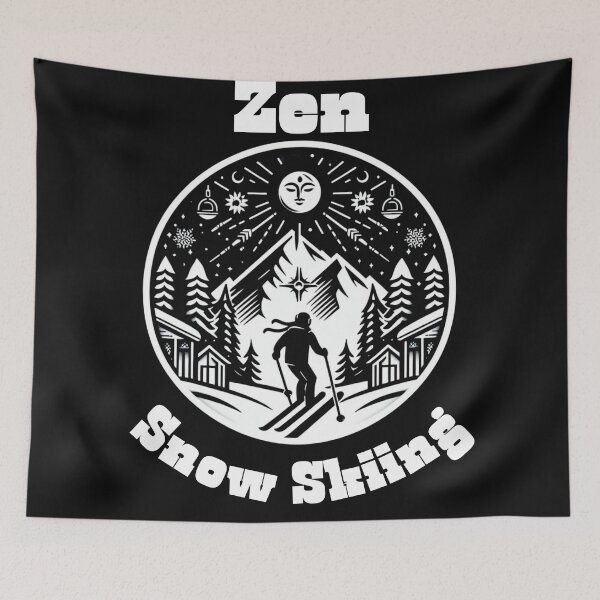 Item preview, Snow Skiing Zen mode- Minimalistic Retro Design Buddhist Motif  designed and sold by Wolvescreate.
