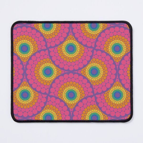 Item preview, Radiant Maximalist Rainbow Dot Mandala Art Deco Fan designed and sold by Triplicate Limited.